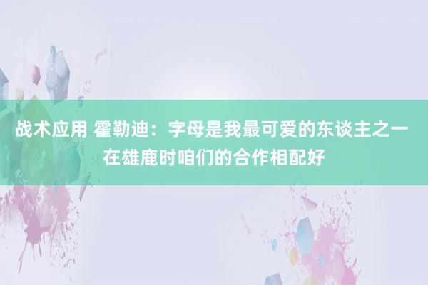 战术应用 霍勒迪：字母是我最可爱的东谈主之一 在雄鹿时咱们的合作相配好