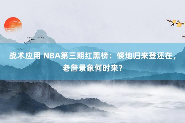 战术应用 NBA第三期红黑榜：倏地归来登还在，老詹景象何时来？