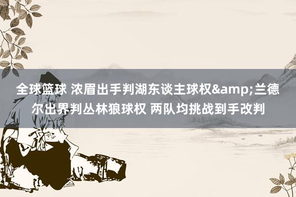 全球篮球 浓眉出手判湖东谈主球权&兰德尔出界判丛林狼球权 两队均挑战到手改判